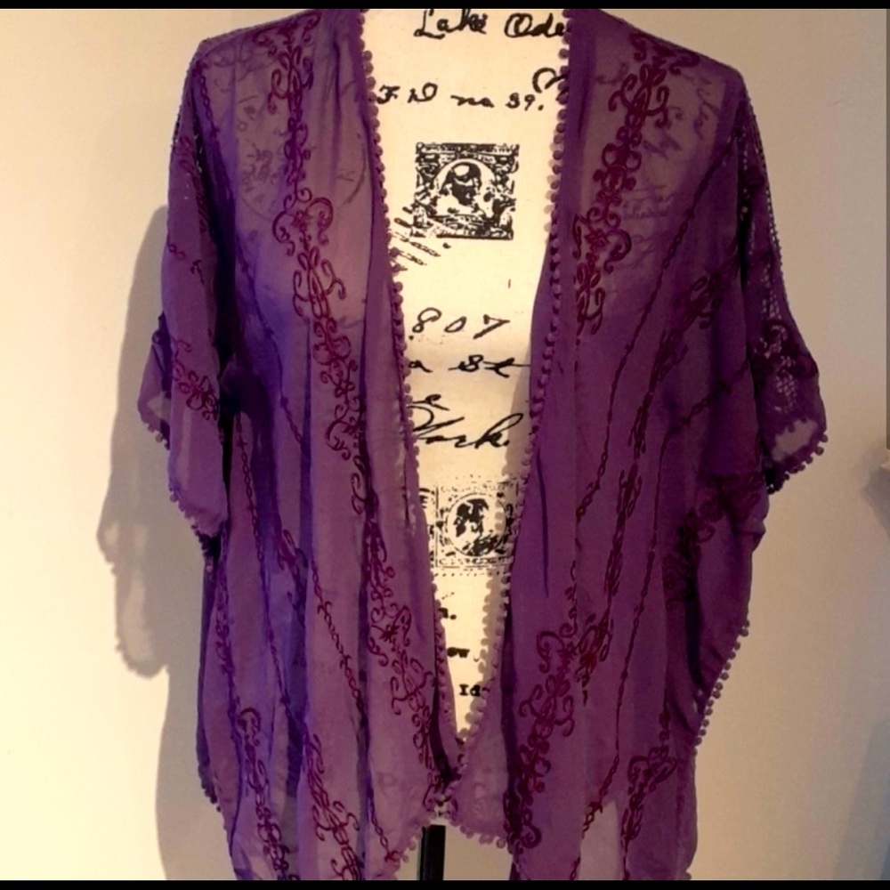 Blue Rain Kimono w/Poncho Style Sleeves (Size S)🌹